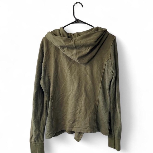 Free People Olive Draped Hooded sweatshirt Size L - Picture 4 of 5